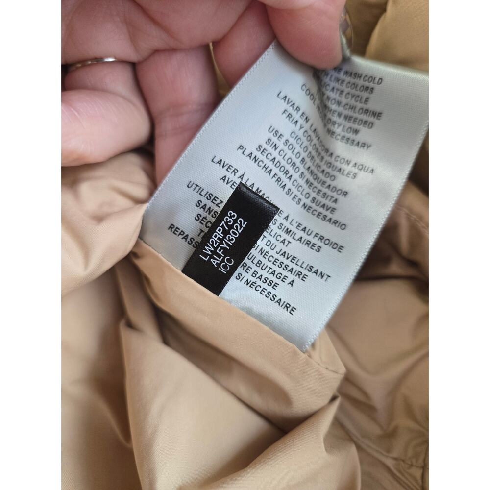 Levi's 733 Box Quilted Puffer Jacket Tan Beige S Small Pockets Full Zip - Picture 5 of 9